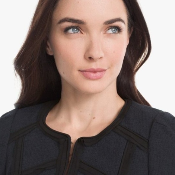 White House Black Market Tweed Military Style Crop Blazer Jacket Size 2 XS - Picture 2 of 11